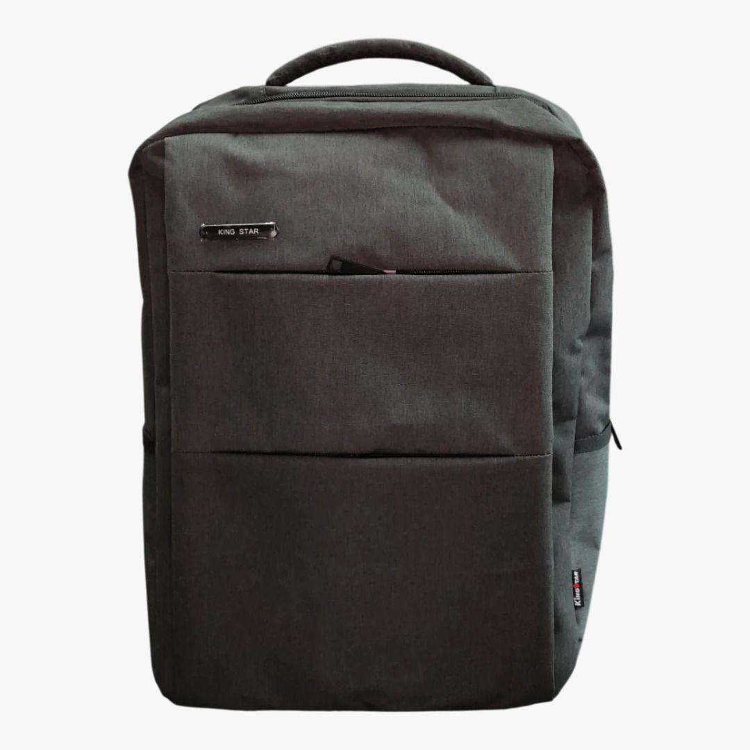King Star Grey Laptop Backpack – Stylish Waterproof Office, School & Travel Bag