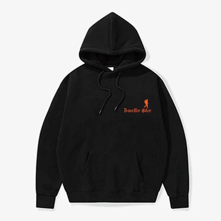 Traveller Hiker Teal Hoodie – Unisex Fleece Pullover with Kangaroo Pocket | Winter Casual Sweatshirt