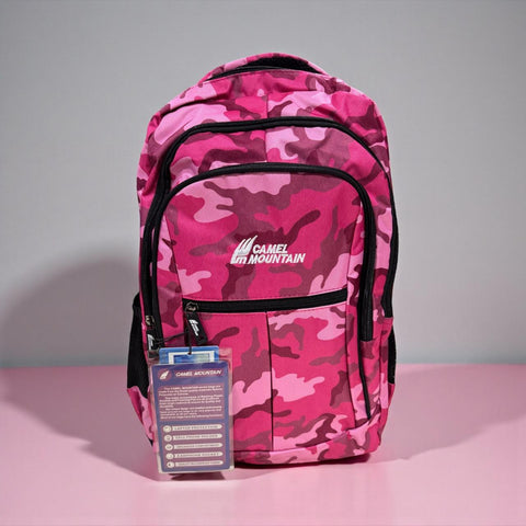 Camel Mountain Camo Hiking Backpack | Waterproof Camping & Travel Rucksack