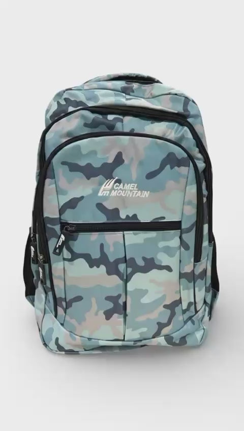 Camel Mountain Camo Hiking Backpack | Waterproof Camping & Travel Rucksack