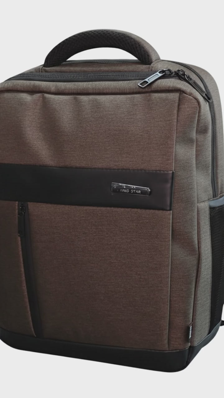 King Star Brown Laptop Backpack – Premium Business Waterproof Office & Travel Bag
